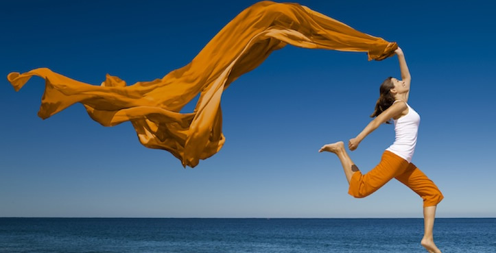 woman leaping
