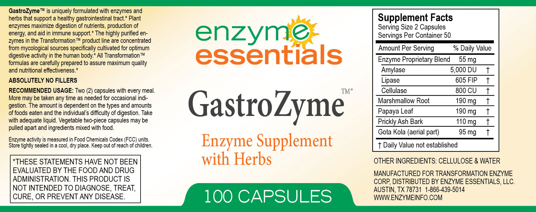 Digestive Enzymes and herbs for soothing GI occasional